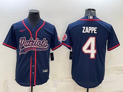 Bailey Zappe New England Patriots navy jersey