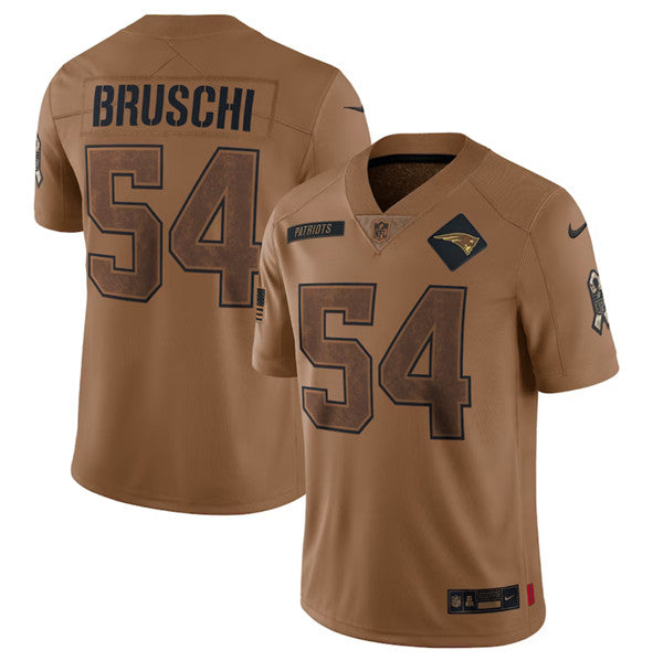 Tedy Bruschi New England Patriots brown Salute To Service jersey