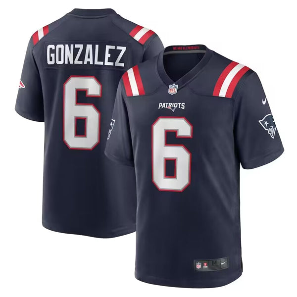 Christian Gonzalez New England Patriots navy Game jersey