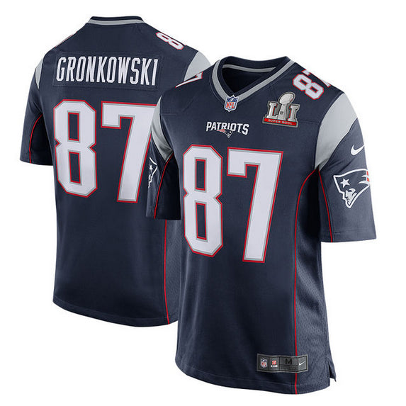 Rob Gronkowski New England Patriots navy Game jersey
