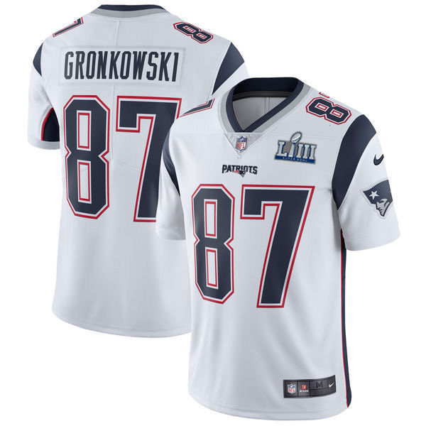 Rob Gronkowski New England Patriots white jersey