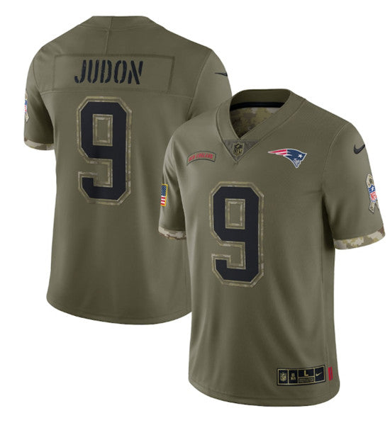Matt Judon New England Patriots olive Salute To Service jersey