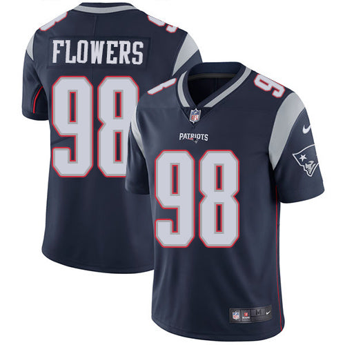 Trey Flowers New England Patriots navy jersey