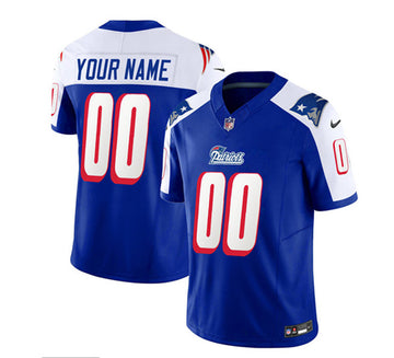 Custom New England Patriots blue-white FUSE jersey