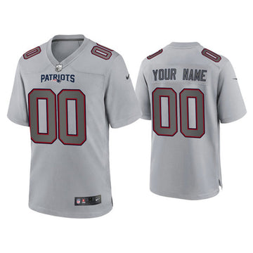 Custom New England Patriots gray Game jersey