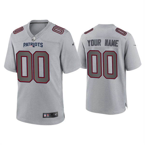 Custom New England Patriots gray Game jersey