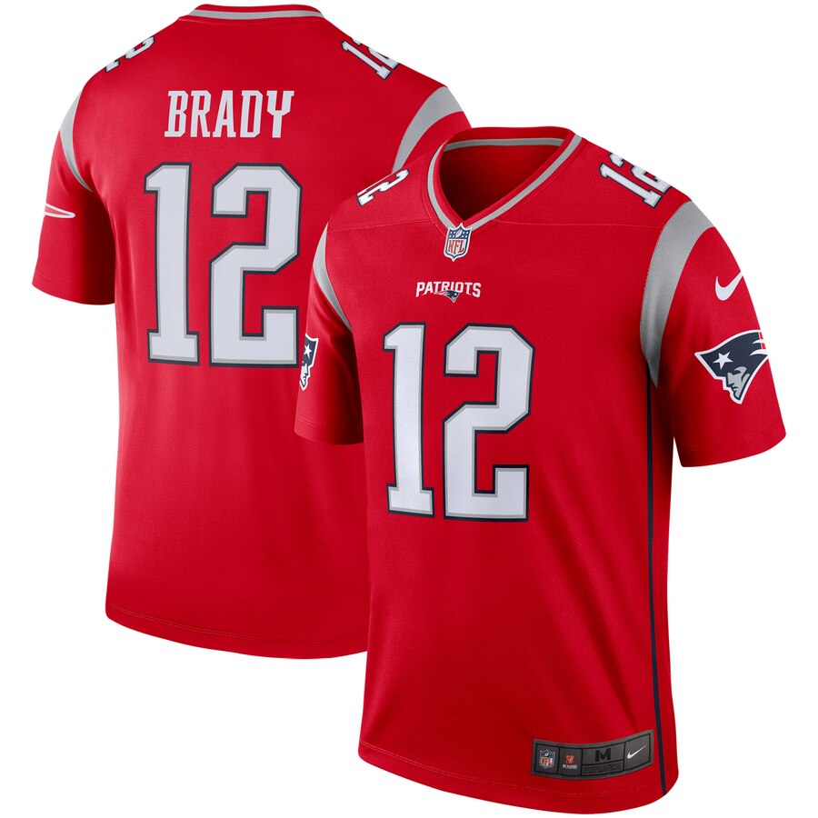 Custom New England Patriots red Inverted Legend jersey