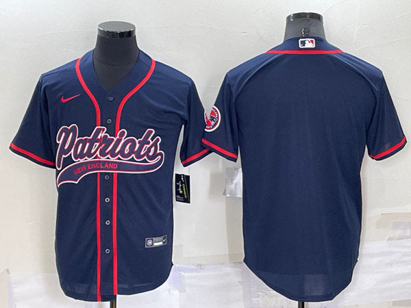 Custom New England Patriots navy jersey
