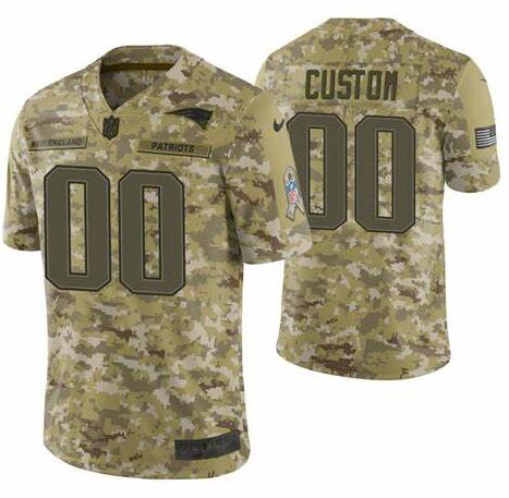 Custom New England Patriots camo Salute To Service jersey