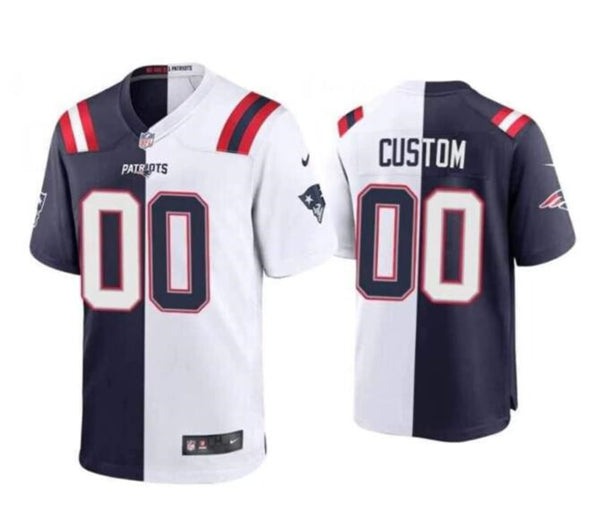 Custom New England Patriots navy Game jersey