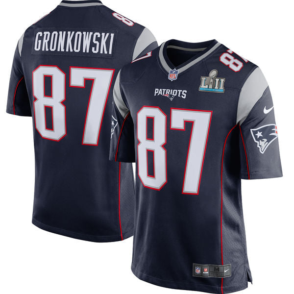 Rob Gronkowski New England Patriots navy Game jersey