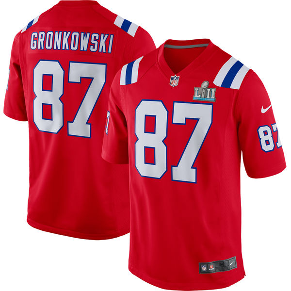 Rob Gronkowski New England Patriots red Game jersey