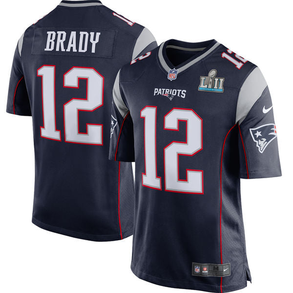 Tom Brady New England Patriots navy Game jersey