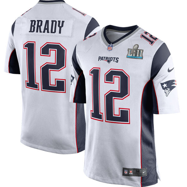 Tom Brady New England Patriots white Game jersey