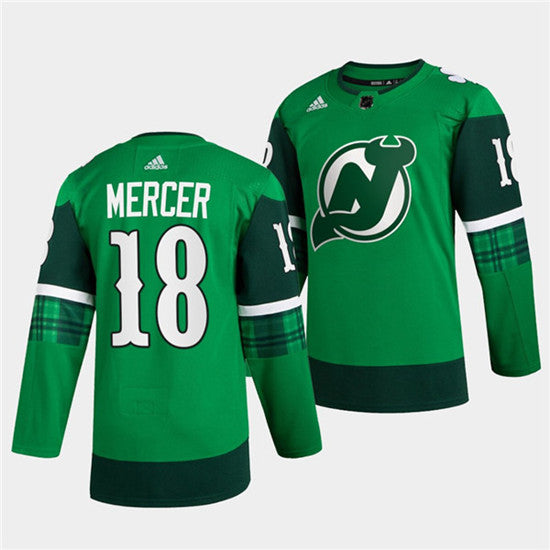 Dawson Mercer New Jersey Devils green jersey