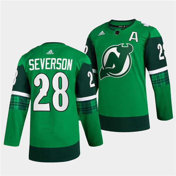 Damon Severson New Jersey Devils green jersey