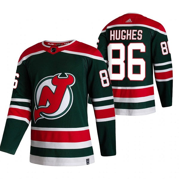 Jack Hughes New Jersey Devils green Reverse Retro jersey