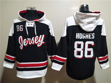 Jack Hughes New Jersey Devils black-white jersey