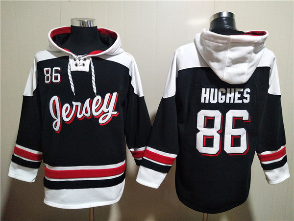 Jack Hughes New Jersey Devils black-white jersey