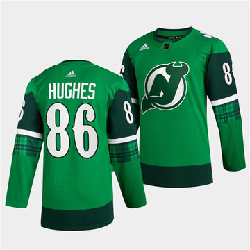 Jack Hughes New Jersey Devils green jersey