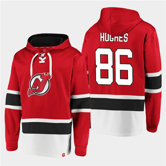 Jack Hughes New Jersey Devils red jersey
