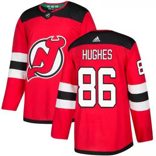 Jack Hughes New Jersey Devils red jersey