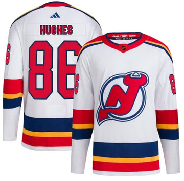Jack Hughes New Jersey Devils white Reverse Retro jersey