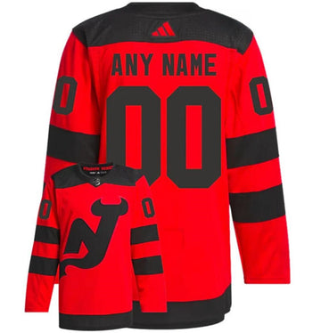 Custom New Jersey Devils red Stadium Series jersey