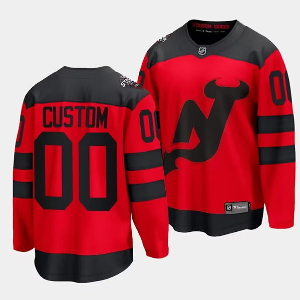 Custom New Jersey Devils red Stadium Series jersey
