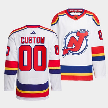 Custom New Jersey Devils white Reverse Retro jersey
