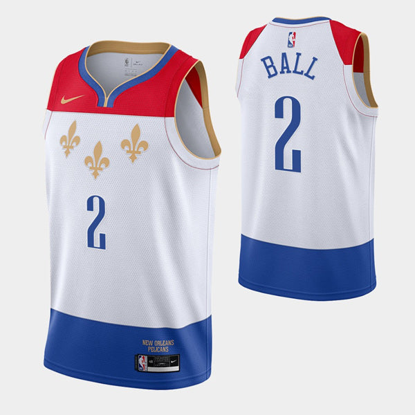 Lonzo Ball New Orleans Pelicans white City Edition jersey