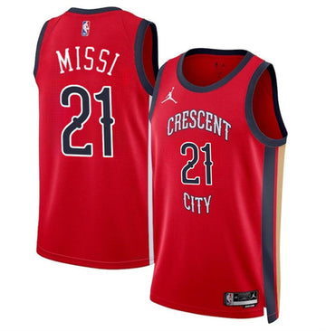Yves Missi New Orleans Pelicans red jersey
