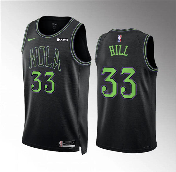 Malcolm Hill New Orleans Pelicans black City Edition jersey
