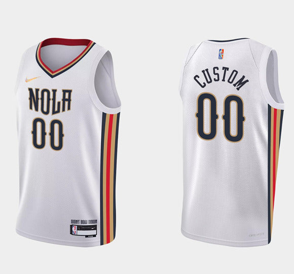 Custom New Orleans Pelicans white jersey