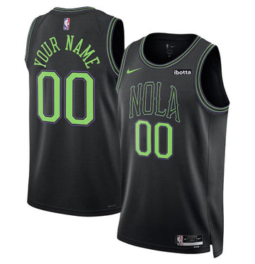 Custom New Orleans Pelicans black City Edition jersey