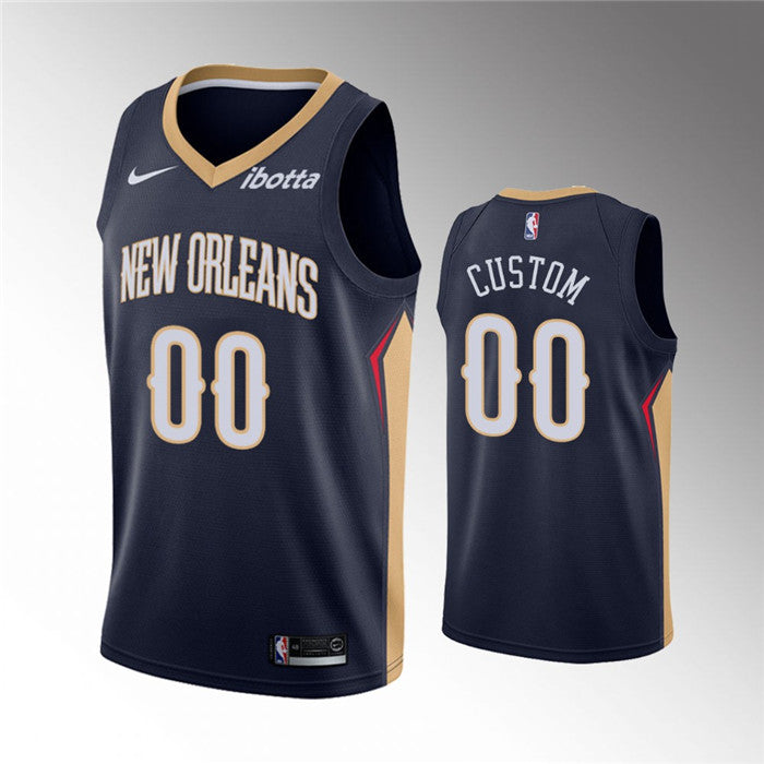 Custom New Orleans Pelicans navy jersey
