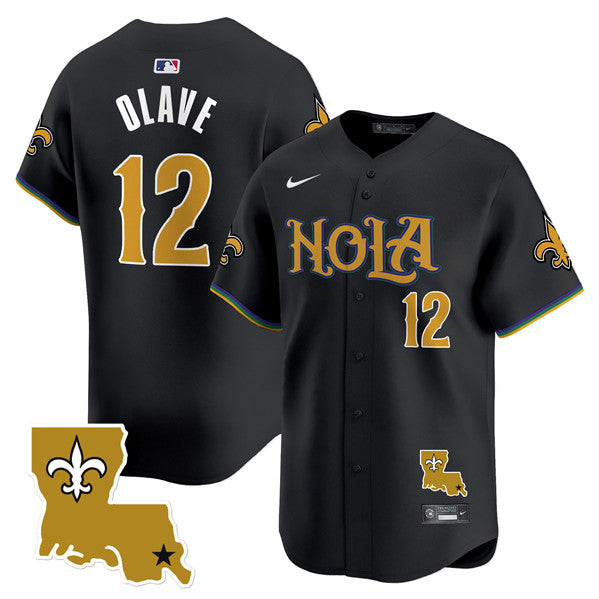 Chris Olave New Orleans Saints black jersey