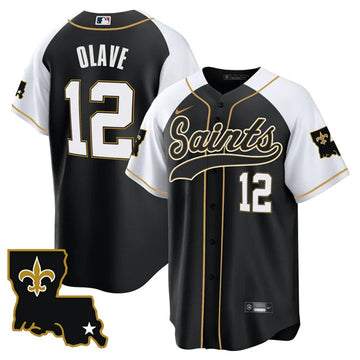 Chris Olave New Orleans Saints black-white jersey