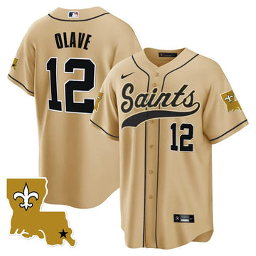 Chris Olave New Orleans Saints gold jersey