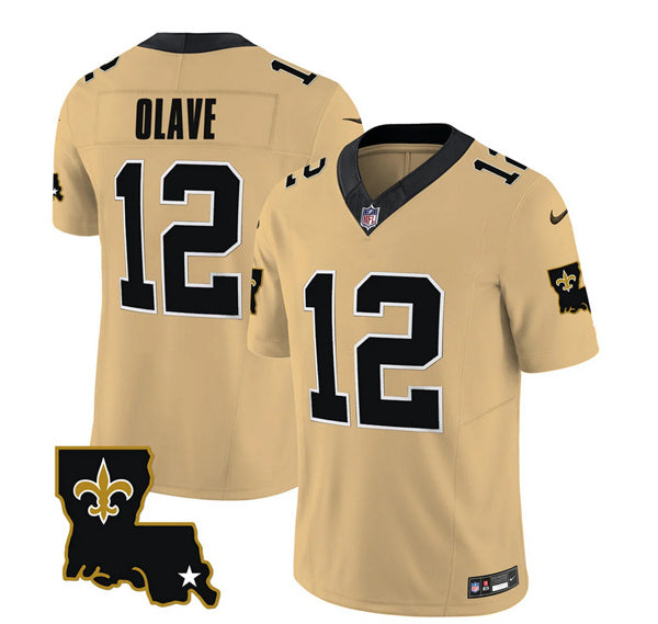 Chris Olave New Orleans Saints gold FUSE jersey