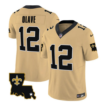 Chris Olave New Orleans Saints gold FUSE jersey