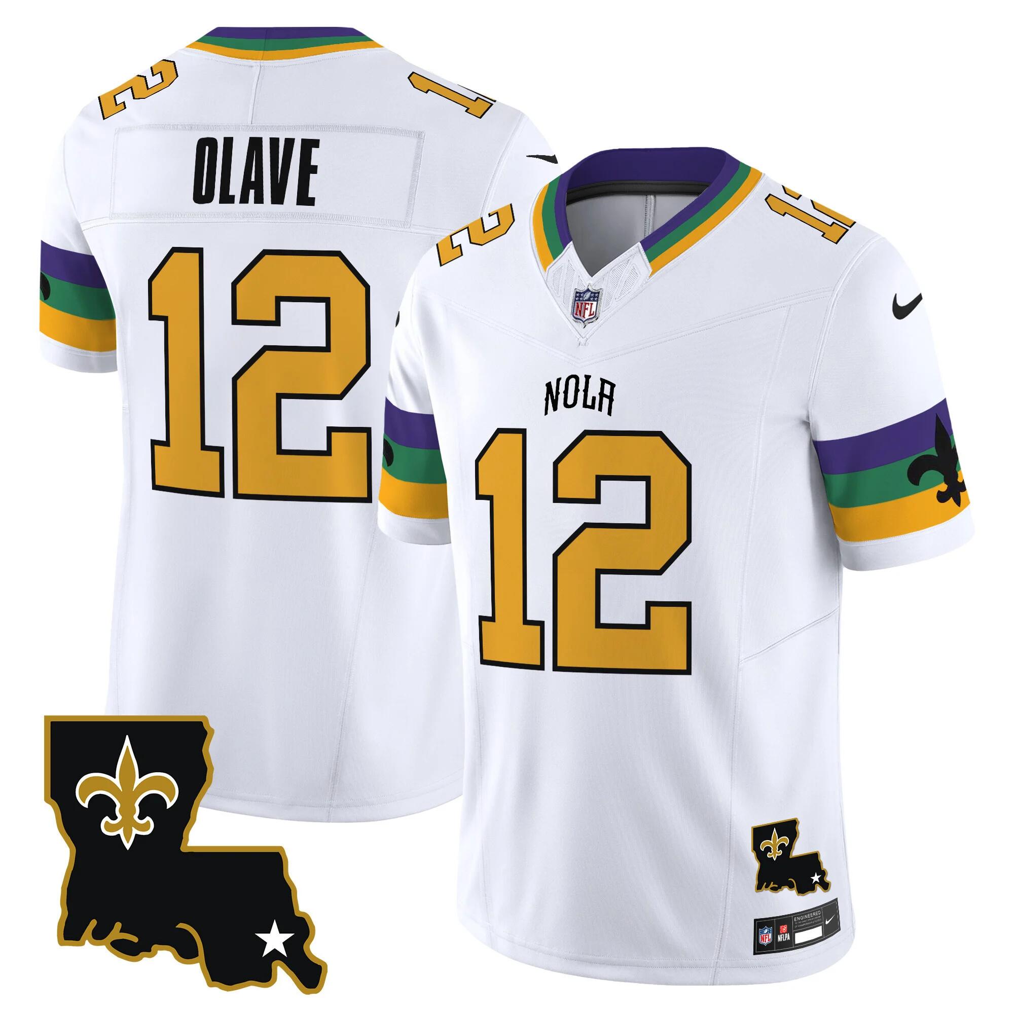 Chris Olave New Orleans Saints white FUSE jersey