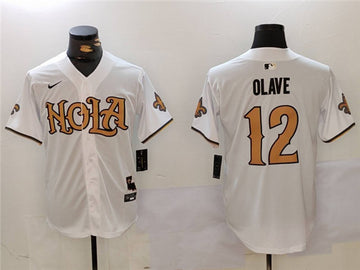 Chris Olave New Orleans Saints white jersey