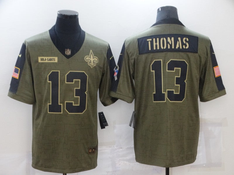 Michael Thomas New Orleans Saints olive Salute To Service jersey