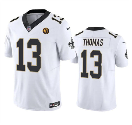 New Orleans Saints #13 Michael Thomas White 2023 FUSE With John Madden Patch Jersey