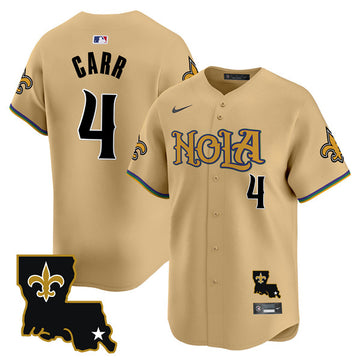 Derek Carr New Orleans Saints gold jersey