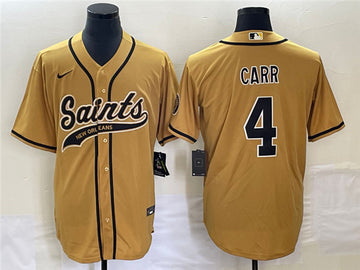 Derek Carr New Orleans Saints gold jersey