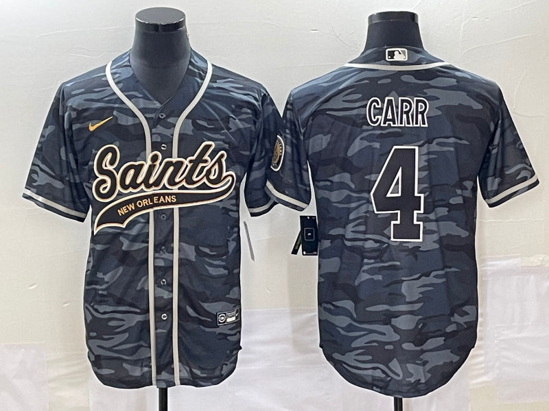 Derek Carr New Orleans Saints gray Camo jersey