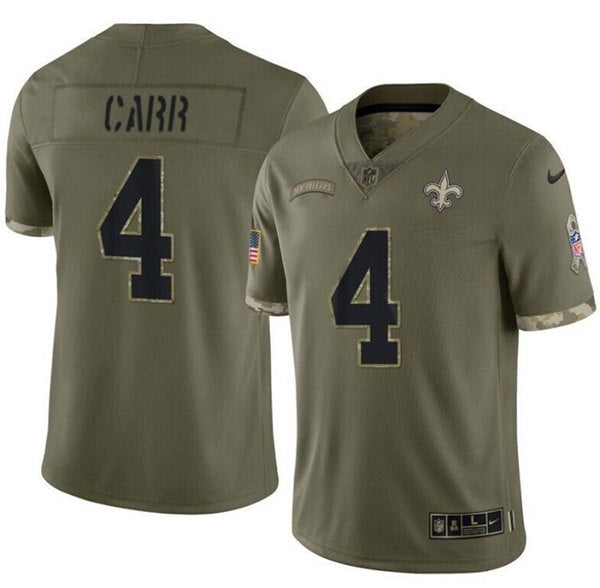 Derek Carr New Orleans Saints olive Salute To Service jersey