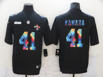 Alvin Kamara New Orleans Saints black jersey